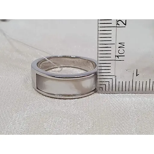 Срібне кільце Аметист з перламутром 1556512 18 - фото 5