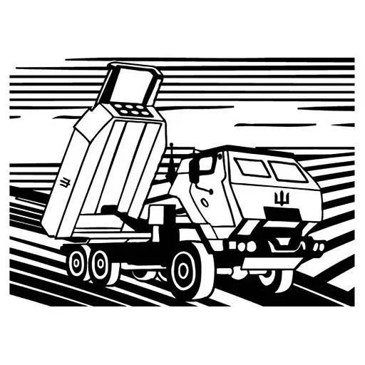 Картина-трафарет для розфарбовування піском А4 "М142 HIMARS" Bambi Т-а4190 - фото 1