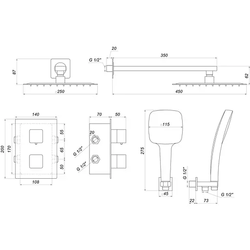 Душова система Globus Lux Smart GLM-405-TT, Хром - фото 2