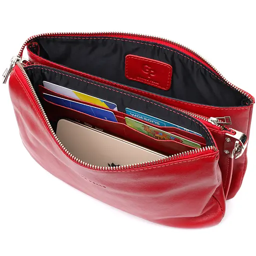 Кожаная женская сумка Grande Pelle 26х15.5х3 см sum0023602 - фото 6