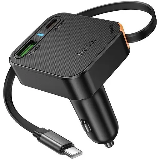 Автозарядное Hoco nz18 65w + кабель рулетка - фото 5