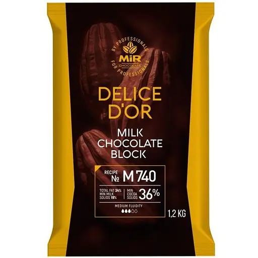 Уцінка. Шоколад молочний Delice D'or М740 блок 1.2 кг