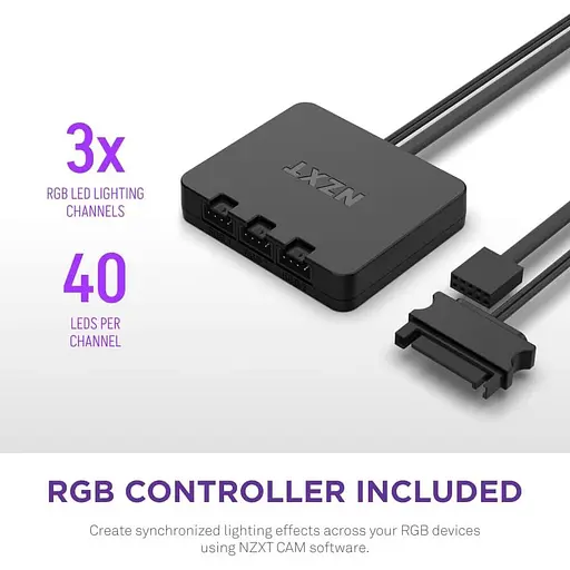 Вентилятор NZXT F140RGB Duo - 140mm Dual-sided RGB Fan - Single Pack (White) (RF-D14SF-W1) - фото 6