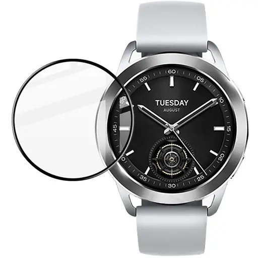 Полимерная пленка 3D (full glue) (тех.пак) для Xiaomi Watch S3 Черный