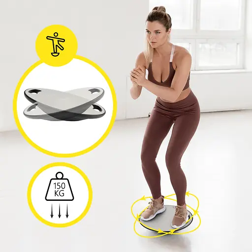 Балансировочная платформа Cornix круглая, пластиковая Grey/Black XR-0443 - фото 4