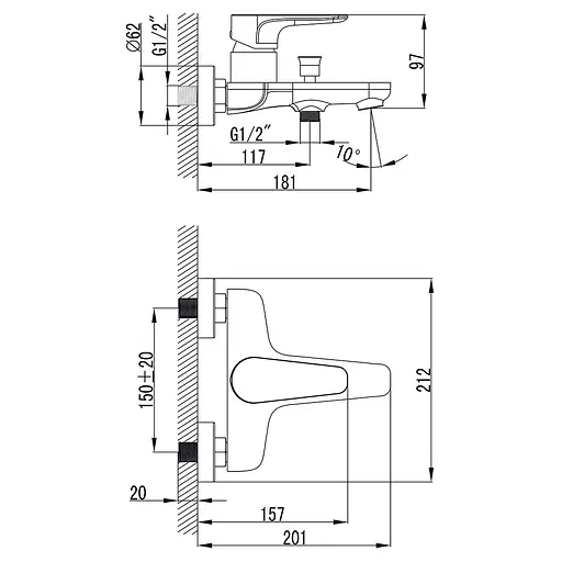 Змішувач для ванни Corso BE-1C122C - фото 4