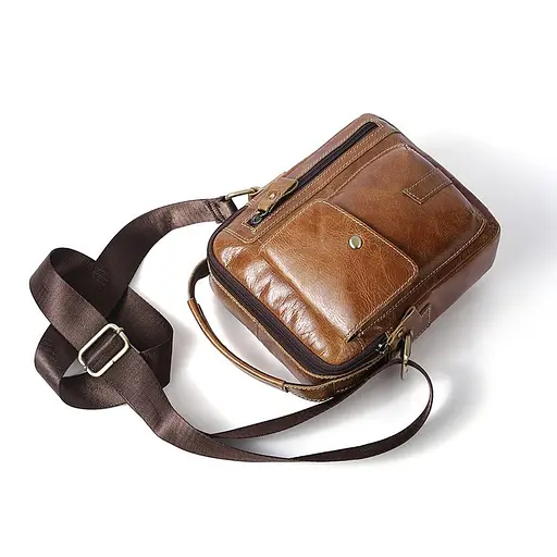 Чоловіча шкіряна сумка Vintage 18х21,5х6 см sum0020284 - фото 6