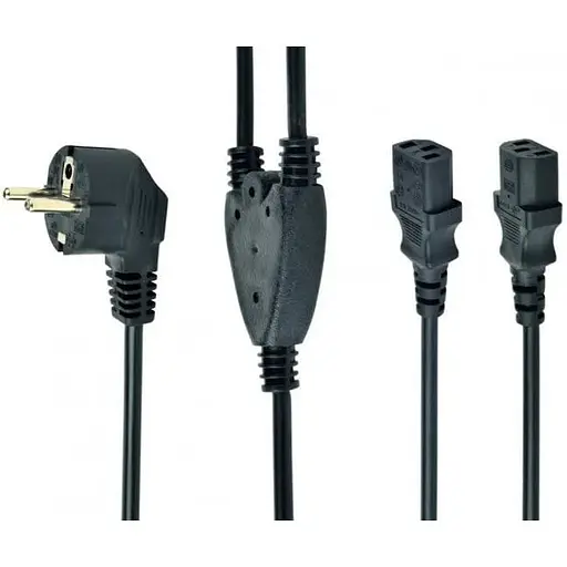 Кабель силовой Y-образный Cablexpert (PC-186-ML6) CEE7/17-C13 x 2 черный 2 м