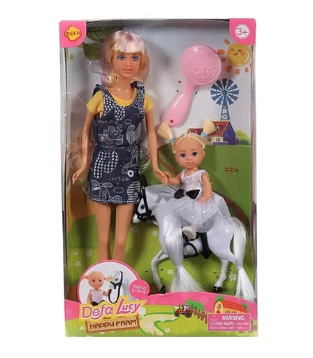 Лялька 8399 Defa Верхова їзда, з коняком та гребінцем, в коробці (6967500437337) Білий - фото 1