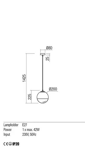 Подвесной светильник Redo BERRY SU 1X42W E27 D200 GOLD/WHITE (5.1.1) 01-2266 - фото 3