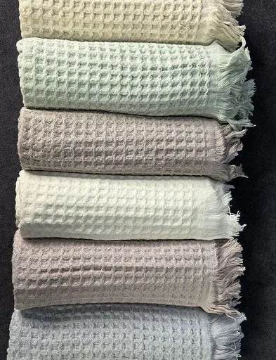 Набор полотенец для лица из льна 6 шт. 50х90 см L& M Home Textiles XT-517-144 вафельные полотенца пастельных цветов в наборе - фото 5