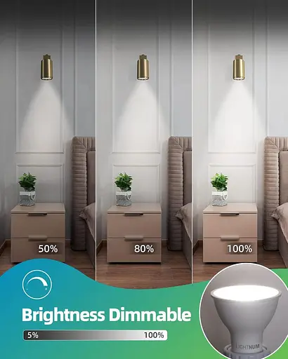 Світлодіодні лампи LIGHTNUM GU10 з димованою 12 упаковок, галогенним еквівалентом потужністю 50 Вт, доріжкова лампочка - фото 3