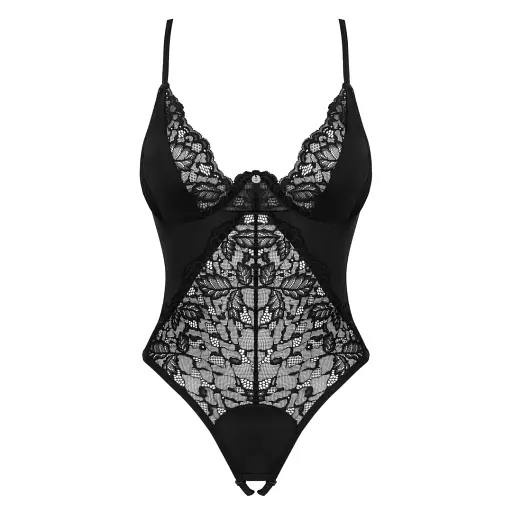 Боді Obsessive Bellastia otwarte XL/2XL (чорний) - фото 4