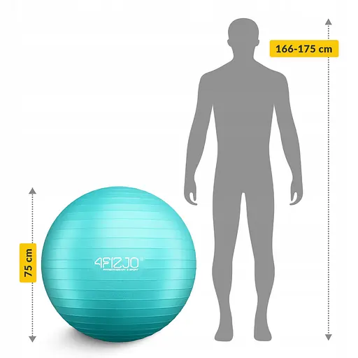 М'яч для фітнесу (фітбол) 4FIZJO 75 см Anti-Burst Mint (P-5905973404792) - фото 4