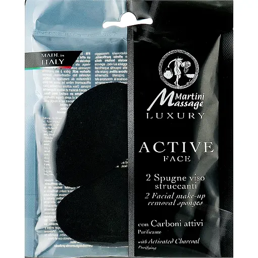 Спонж для очистки Martini Spa MakeUp Luxury 2 Face Pads с активированным углем (4973P00)