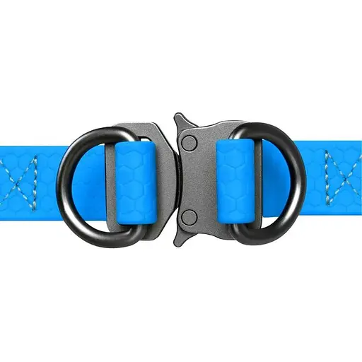 Шлея для собак Waudog Waterproof водостійка з QR паспортом, металічна пряжка-фастекс, блакитний - фото 3