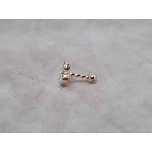 Золотая серьга для пирсинга хеликса Ирий Сердечко с фианитами. З40104ШТ - фото 2