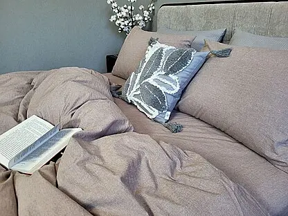 Комплект постельного белья Washed Cotton из вареного хлопка Брауни Brownie - двуспальный - фото 4