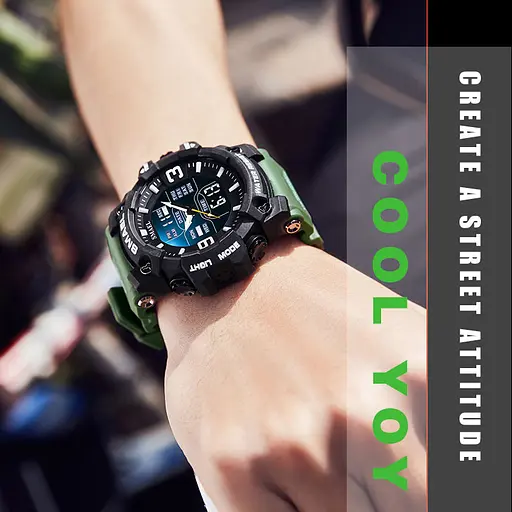 Часы наручные мужские Smael 8049 Army Green (15167) - фото 3