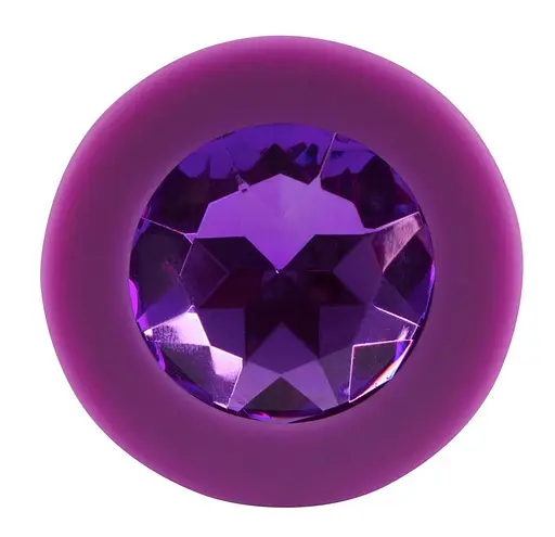 Анальна пробка з кристалом Colorful Joy Jewel Medium 8 см (фіолетовий) - фото 3