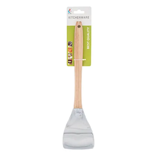 Лопатка силіконова під мармур з дерев'яною ручкою та петлею для підвішування 32.5 см, Kitchen Master 86311 - фото 5