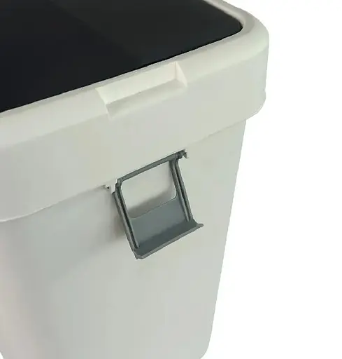 Мусорное ведро Motek на 18 л с поворотной крышкой 27.5х27.5х41 см Белый (COB-411)  - фото 4
