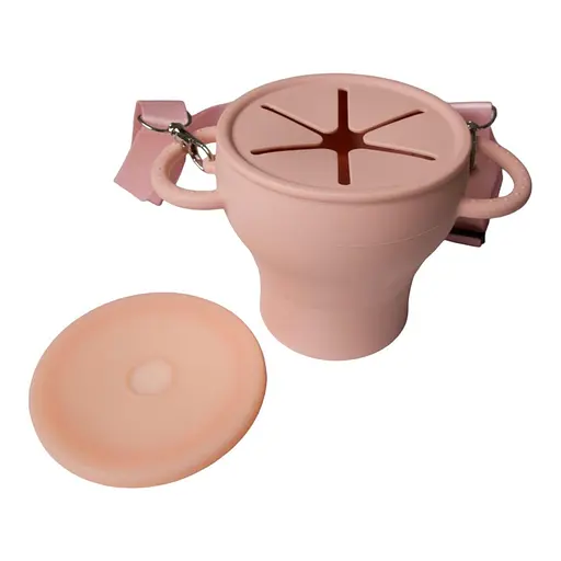 Безопасная пищевая силиконовая складная чашка oldbro 450 мл Pink - фото 1