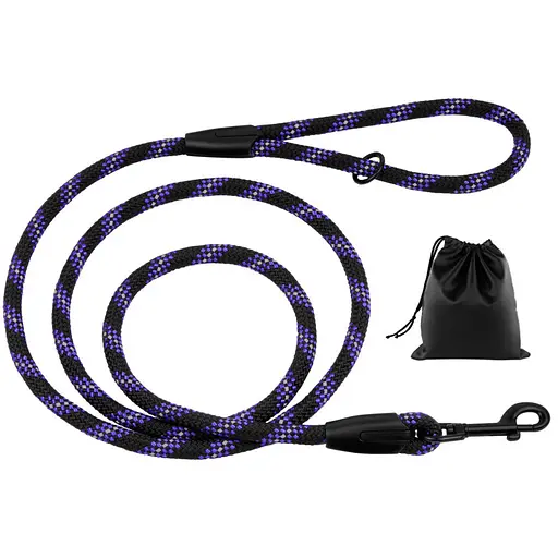 Поводок для собак Barksi Active 300х0.9 см черно-фиолетовый - фото 1