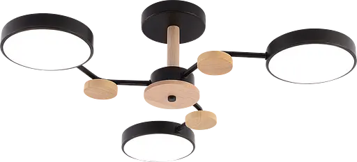 Потолочный светильник XI3310-3 Чорний+Дерево - фото 2