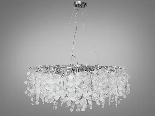 Сучасна дизайнерська кришталева люстра "Гліцинія" на 14 ламп, хром - фото 3