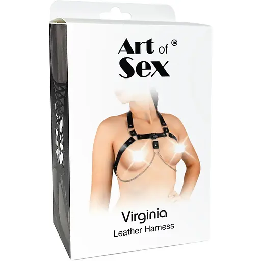 Женская портупея из натуральной кожи Art of Sex - Virginia, цвет Черный, размер L-2XL - фото 5