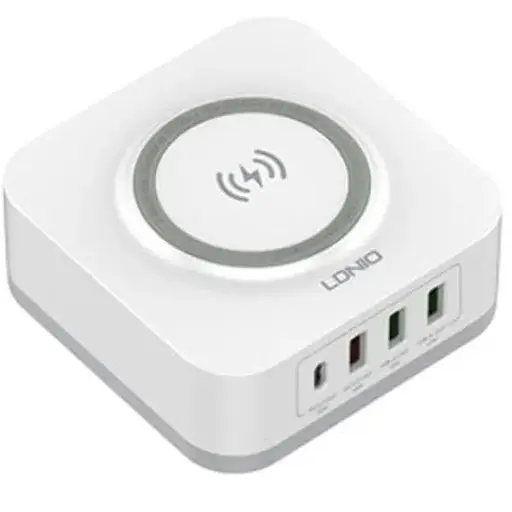 Бездротовий зарядний пристрій Ldnio AW004 3 USB/ Type-C QC PD 32W білий - фото 1