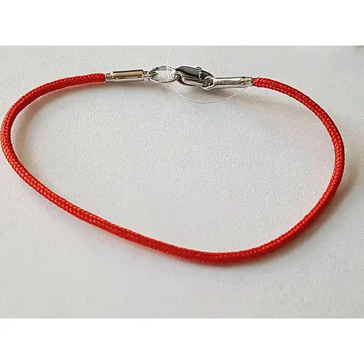 Красный браслет из шелковой нити Qvaliz с серебром. 905-00770 13 - фото 2