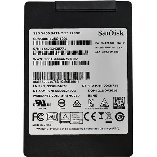 Накопичувач SSD 2.5 SanDisk 128Gb SD8SBAT-128G-1122 Б/В - фото 1