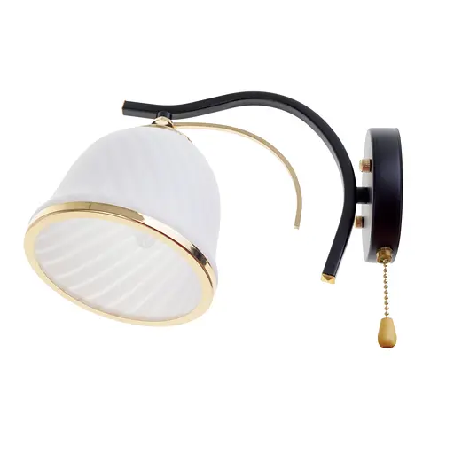 Бра Brille LK-710W/1 E27 BK + FG з мотузковим вимикачем для кабінету залу в спальню передпокій - фото 7