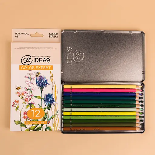 Набор цветных карандашей 99IDEAS "Color Expert" 12 цв., Botanical Set, металл. коробка, 99CE-12BOT - фото 4