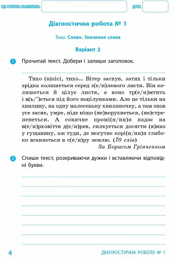 Українська мова та читання. 4 клас. Діагностичні роботи - фото 5