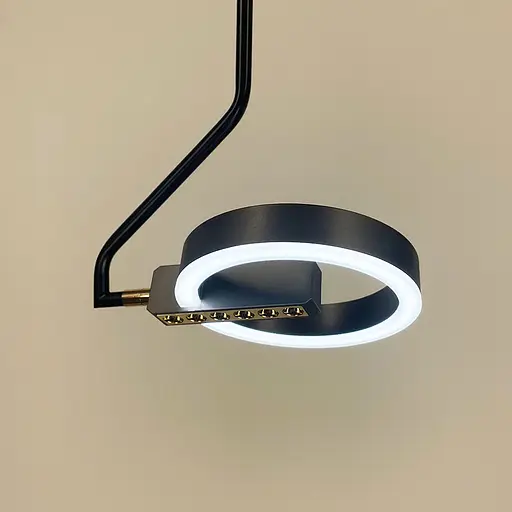 Підвісний футуристичний світильник у чорному корпусі | Арт. 77002/1 Gray+BK | Line F - фото 5