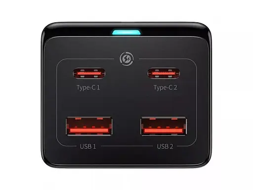 Мережевий зарядний пристрій Baseus GaN3 Pro Desktop Powerstrip AC+2U+2C 100W EU Black With Mini White Cable Type-C to Type-C 100W, 20V/5A, 1 м Black） - фото 5