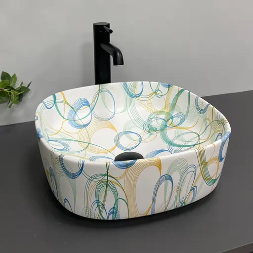 Умивальник VBI Arezzo abstract matt накладний VBI-013203, Кольоровий - фото 5