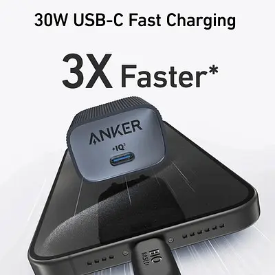 Зарядний пристрій адаптер Anker PowerPort 511 Eco Nano IV 30W сірий - фото 4