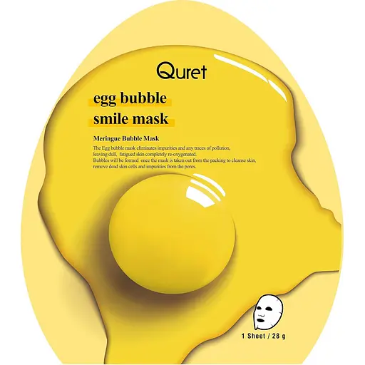 Маска для обличчя Quret Egg Bubble Smile Mask 28 г - фото 1
