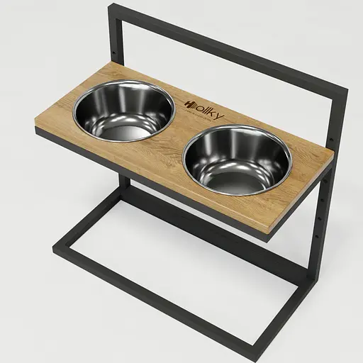 Hollky Flex L — регульовані миски на підставці для великих собак (2 × 1.8 л) - фото 2