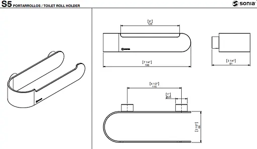Держатель туалетной бумаги Sonia S5 153022 Хром - фото 4