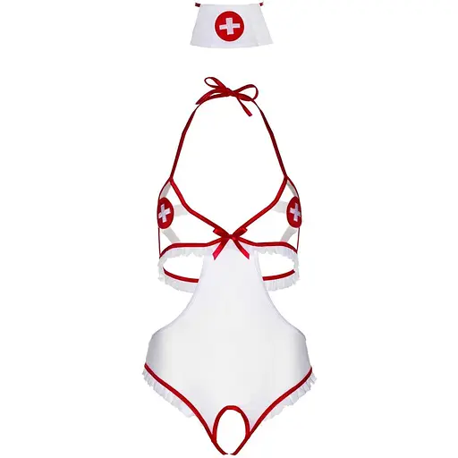 Костюм медсестры Leg Avenue Naughty Nurse, One Size, боди и шапочка - фото 3