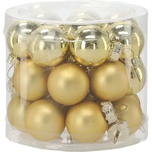 Комплект елочных шариков Chomik стеклянные 2.5 см золотистые 24 шт. (BOZ2126)
