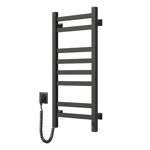 Електрична рушникосушка Navin Авангард 360x800 Sensor лівобічна з таймером, чорний муар 00-044050-5080, Чорний матовий, Ліве, Електронний - фото 1