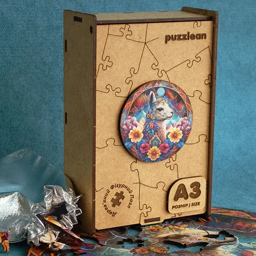 Пазл деревянный Сказочная Лама, А1, 500+ элементов, Деревянная коробка - фото 6