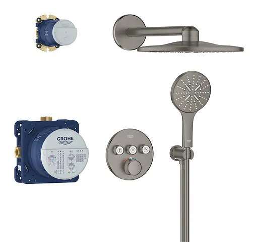 Душова система прихованого монтажу Grohe Grohtherm Smartcontrol з Rainshower SmartActive 310 34863AL0, Графіт - фото 2