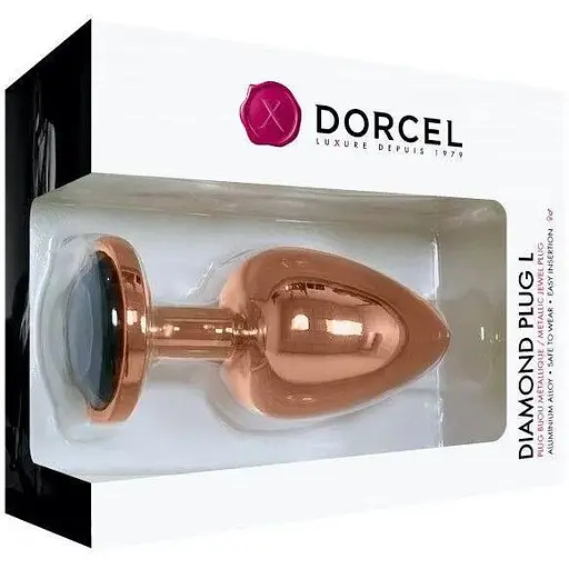 Золота металева анальна пробка із кристалом Dorcel Diamond Plug L - фото 5